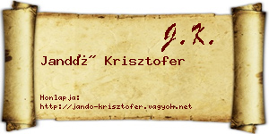 Jandó Krisztofer névjegykártya